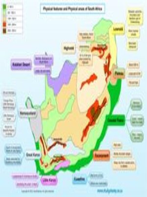 cover image of Grade 5 Geography: South Africa Physical Map